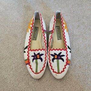 Carysma Club Fun Funky Sun and Palm Tree Leather Loafers Size Women's 7